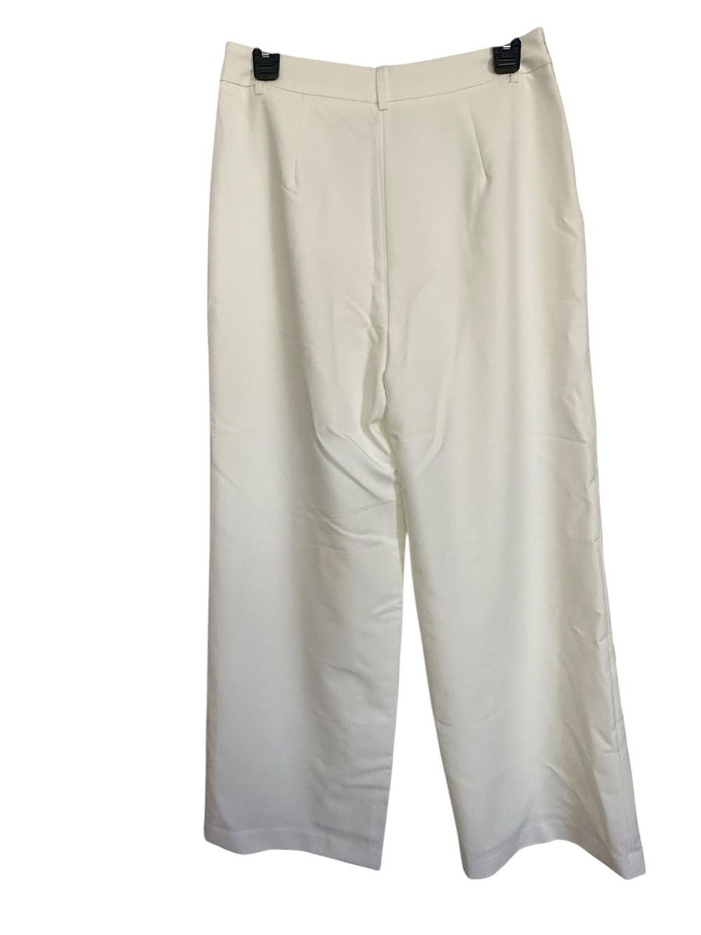 Wide Leg High-Waist White Pants without Belt - Picture 4 of 6